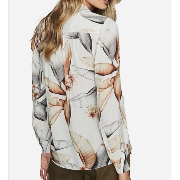 REISS LEETA-LEAF PRINT BLOUSE sz 0 - Picture 2 of 5